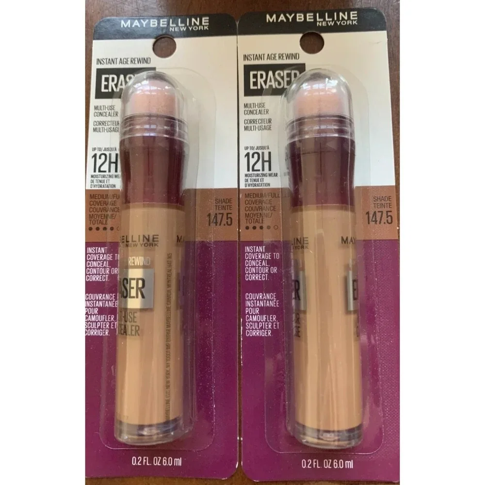 2 Maybelline NY Instant Age‎ Rewind Eraser Concealer Shade 147.5 Med/full